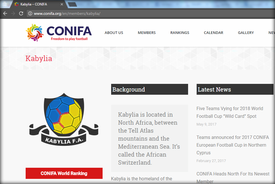 La Kabylie admise à la ConIFA, l’alternative de la FIFA