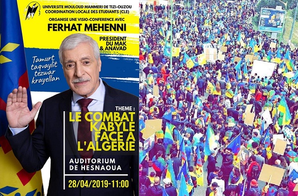 La Coordination Locale des Étudiants de l’Université Mouloud Mammeri organise une vidéoconférence avec monsieur Ferhat Mehenni
