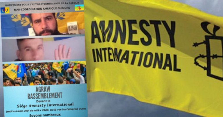 RASSEMBLEMENT KABYLE CE JEUDI DEVANT AMNESTY INTERNATIONAL À MONTRÉAL POUR DÉNONCER LES EXACTIONS DE L’ALGÉRIE COLONIALE