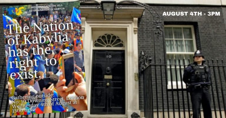 AUTODÉTERMINATION DE LA KABYLIE : SIT-IN DEVANT LE 10 DOWNING STREET À LONDRES