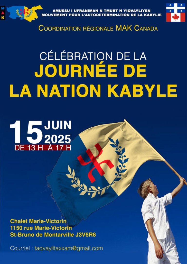 Célébration de la Journée de la Nation Kabyle : Communiqué du MAK-Canada