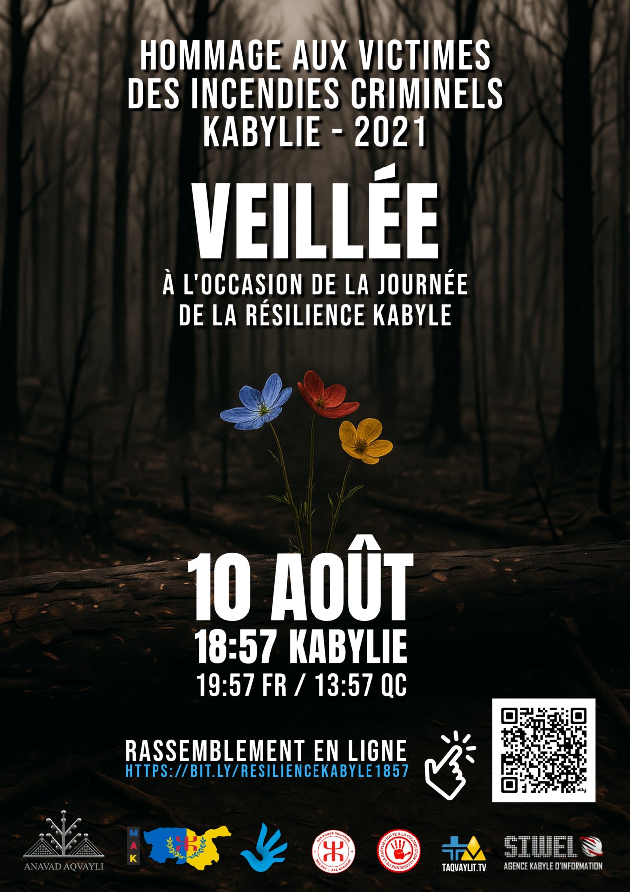 Veillée en ligne dimanche soir en hommage aux victimes des incendies criminels de 2021 en Kabylie
