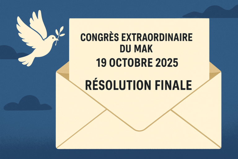 La résolution finale du congrès extraordinaire du MAK