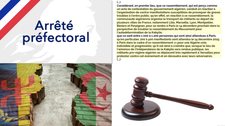 Versailles – La préfecture alerte sur un risque de violences visant les indépendantistes kabyles