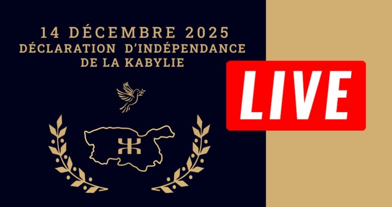 Suivez le live de la cérémonie de la déclaration d&rsquo;indépendance de la Kabylie