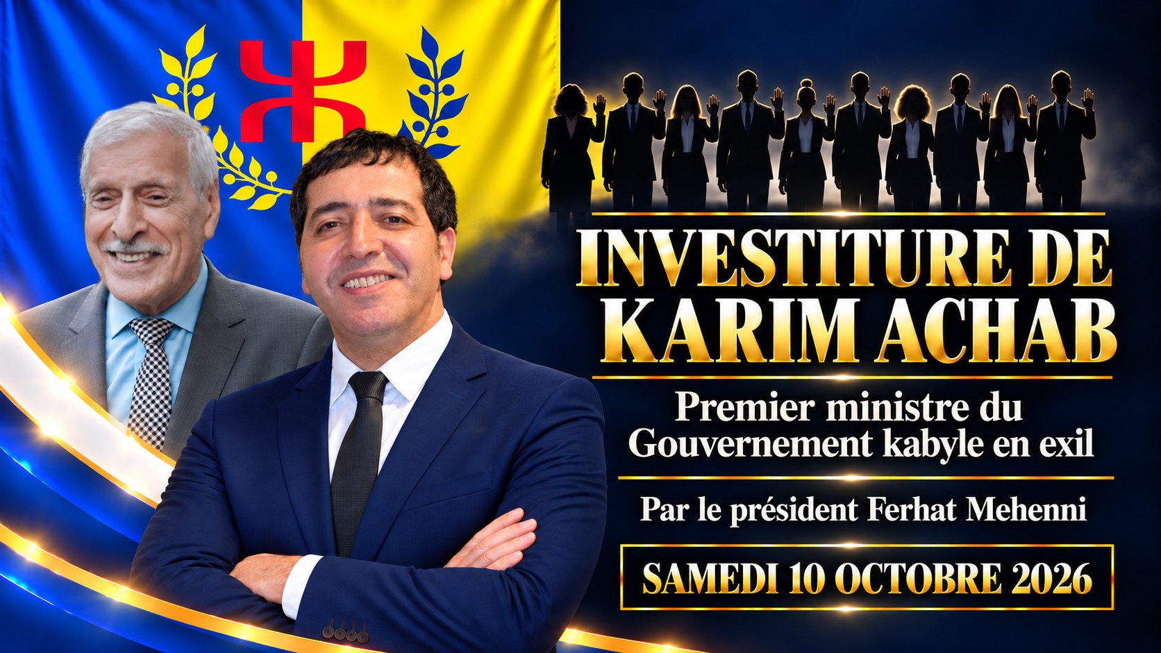 Karim Achab sera investi Premier ministre du Gouvernement kabyle en exil le 10 octobre au Canada