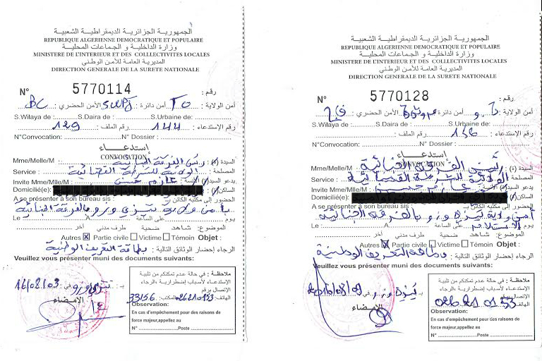 Harcèlement : Hocine Azem convoqué par la police coloniale Harcèlement : Hocine Azem convoqué par la police coloniale