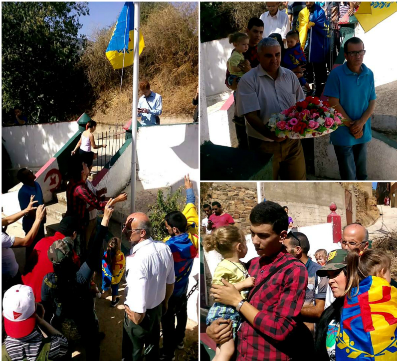 Levɣezli : Lever du drapeau kabyle à la mémoire des martyrs du 28/09/1958 Levɣezli : Lever du drapeau kabyle à la mémoire des martyrs du 28/09/1958
