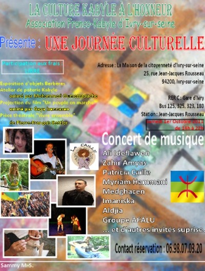 L'association Franco-Kabyle Boumadene d'Ivry-Sur-Seine organise un spectacle le 1er Octobre 2011 L'association Franco-Kabyle Boumadene d'Ivry-Sur-Seine organise un spectacle le 1er Octobre 2011