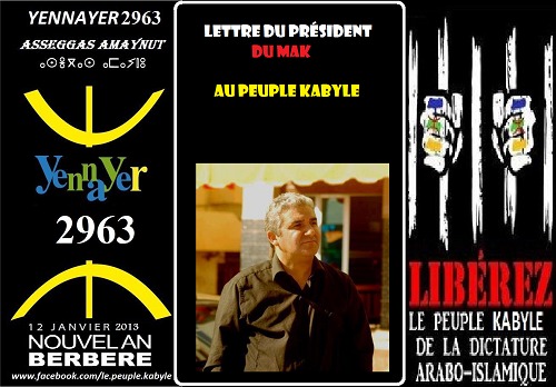 Yennayer 2963 : lettre du président du MAK au peuple kabyle Yennayer 2963 : lettre du président du MAK au peuple kabyle