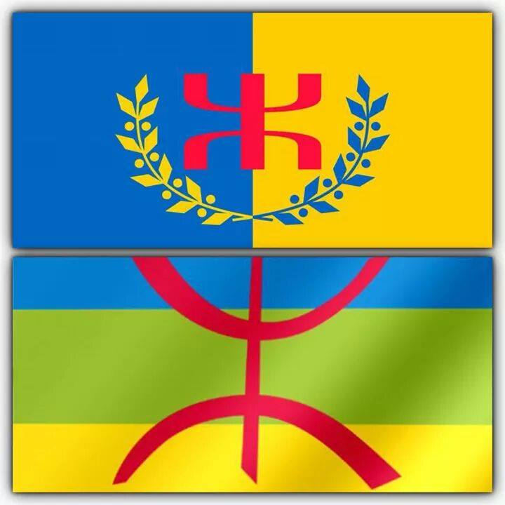Drapeau double Amazigh Kabyle Berbères contre : illustration de