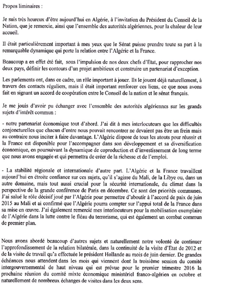 Petit manuel de langue de bois franco-algérienne à l'intention de Gérard, président du Sénat français Petit manuel de langue de bois franco-algérienne à l'intention de Gérard, président du Sénat français