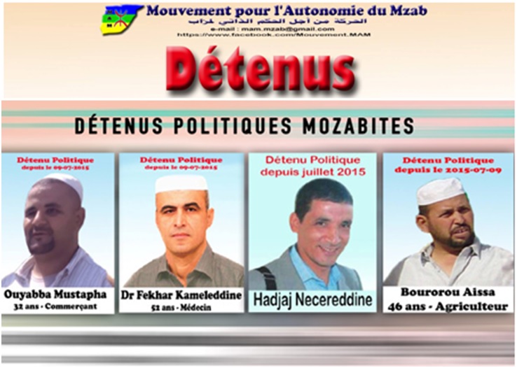 Urgence Ghardaia / Les détenus politiques mozabites dans un état critique Urgence Ghardaia / Les détenus politiques mozabites dans un état critique