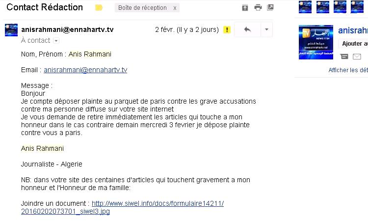 Grotesque diversion : Le DG de la chaîne arabo-islamique Ennahar attaque Ferhat Mehenni en justice Grotesque diversion : Le DG de la chaîne arabo-islamique Ennahar attaque Ferhat Mehenni en justice