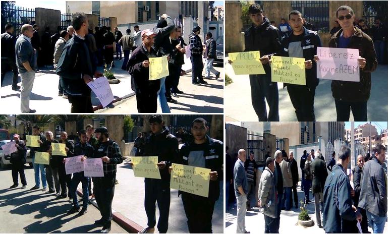 Arrestations illégales en Kabylie : Rassemblement en cours devant le commissariat d'Iwadiyen (Ouadhias), la police algérienne fait appel à des renforts Arrestations illégales en Kabylie : Rassemblement en cours devant le commissariat d'Iwadiyen (Ouadhias), la police algérienne fait appel à des renforts