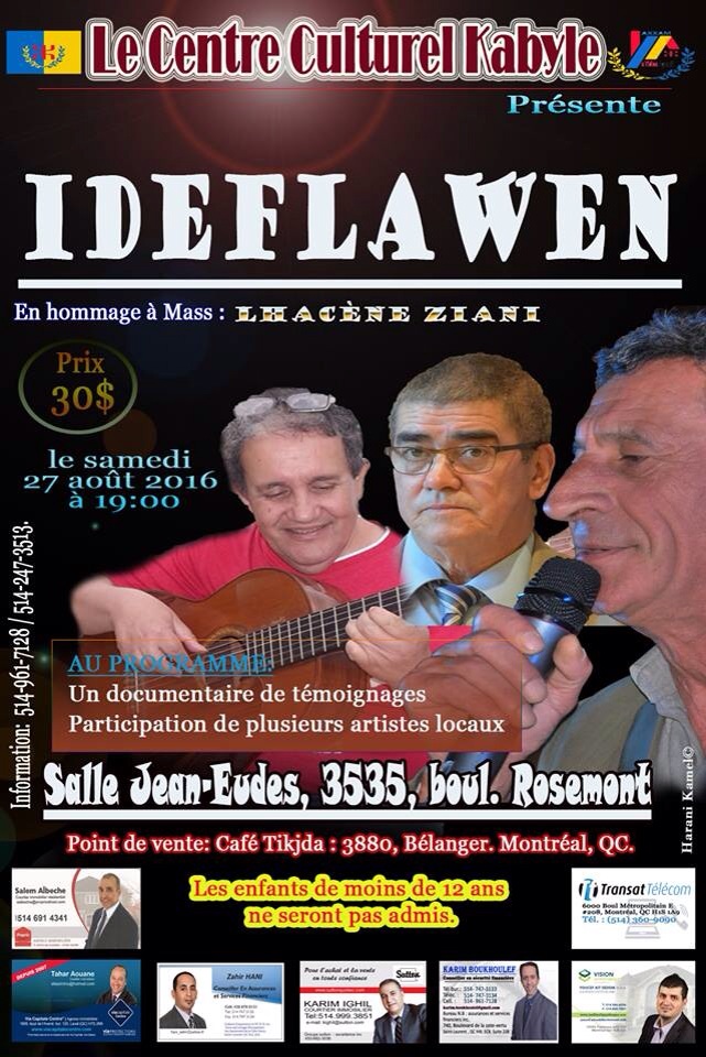 Hommage de la communauté Kabyle du Québec à Mas Lhacene Ziani Hommage de la communauté Kabyle du Québec à Mas Lhacene Ziani