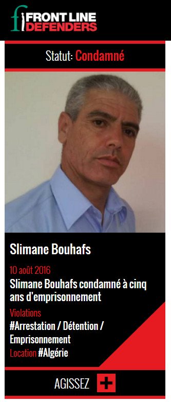 L'affaire Slimane Bouhafs s'internationalise et fait réagir l'ONG Front Line Defenders