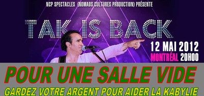 Campagne pour le boycott du concert de Takfarinas à Montréal