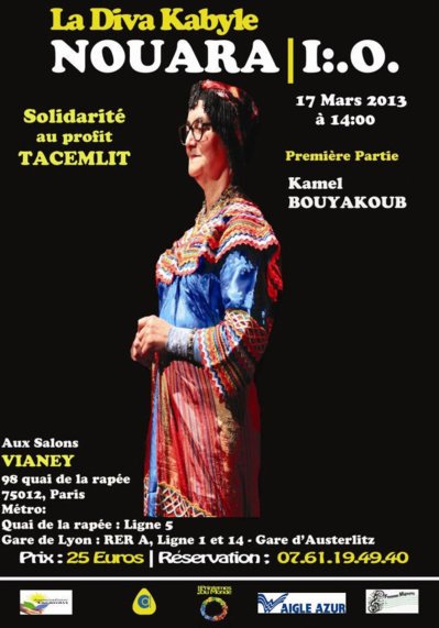 Nouara en concert au profit de l'association d'aide aux malades Tacemlit