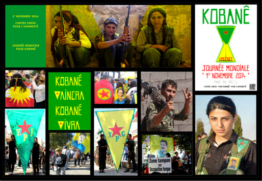 Paris /Journée mondiale de soutien à «KOBANÊ»:Manifestation le 1er novembre 2014, 14h00 (Bastille –République)