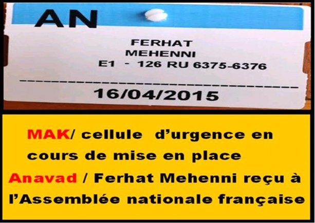 Urgence Kabylie / Ferhat Mehenni à l'Assemblée nationale française et cellule d'urgence en Kabylie