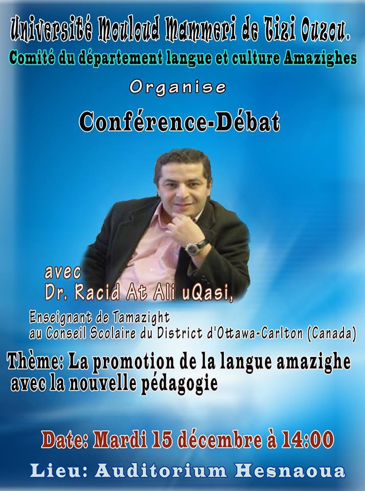 Racid At Ali Uqasi en Kabylie pour une série de conférences