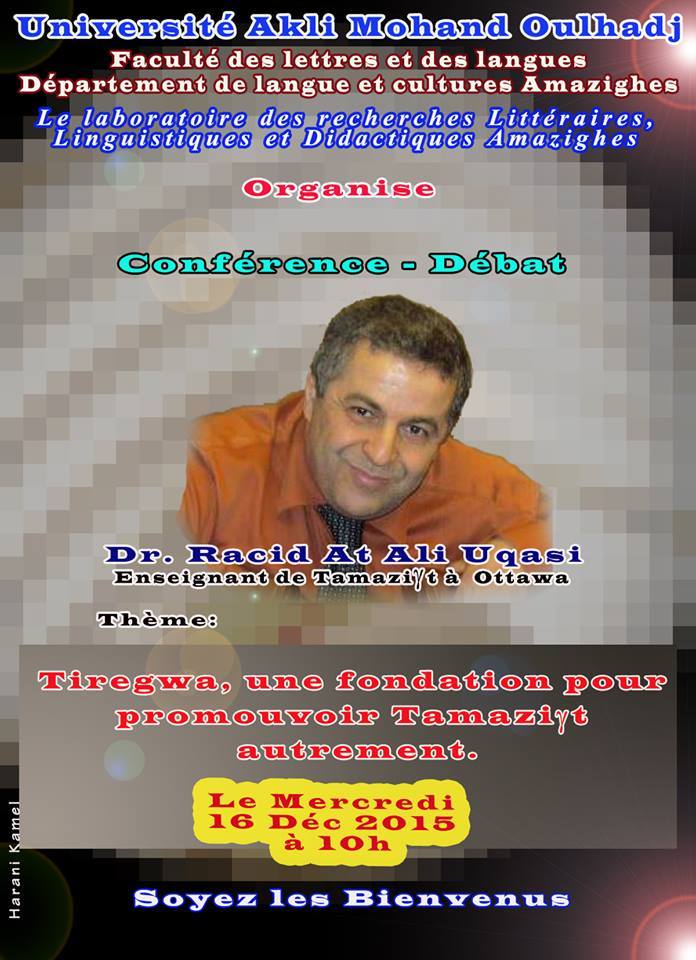 Racid At Ali Uqasi en Kabylie pour une série de conférences
