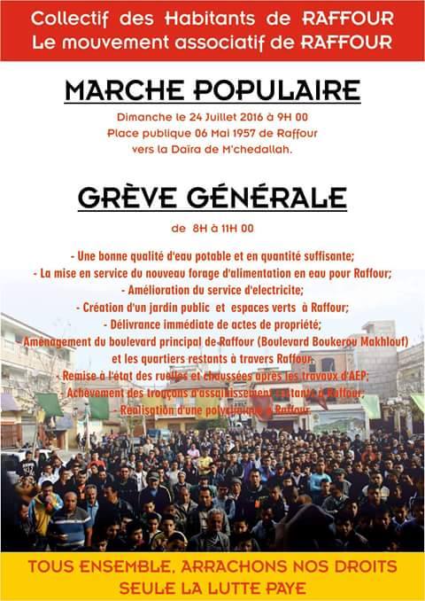 Marche des citoyens à Raffour : « Nous avons droit à une vie digne »